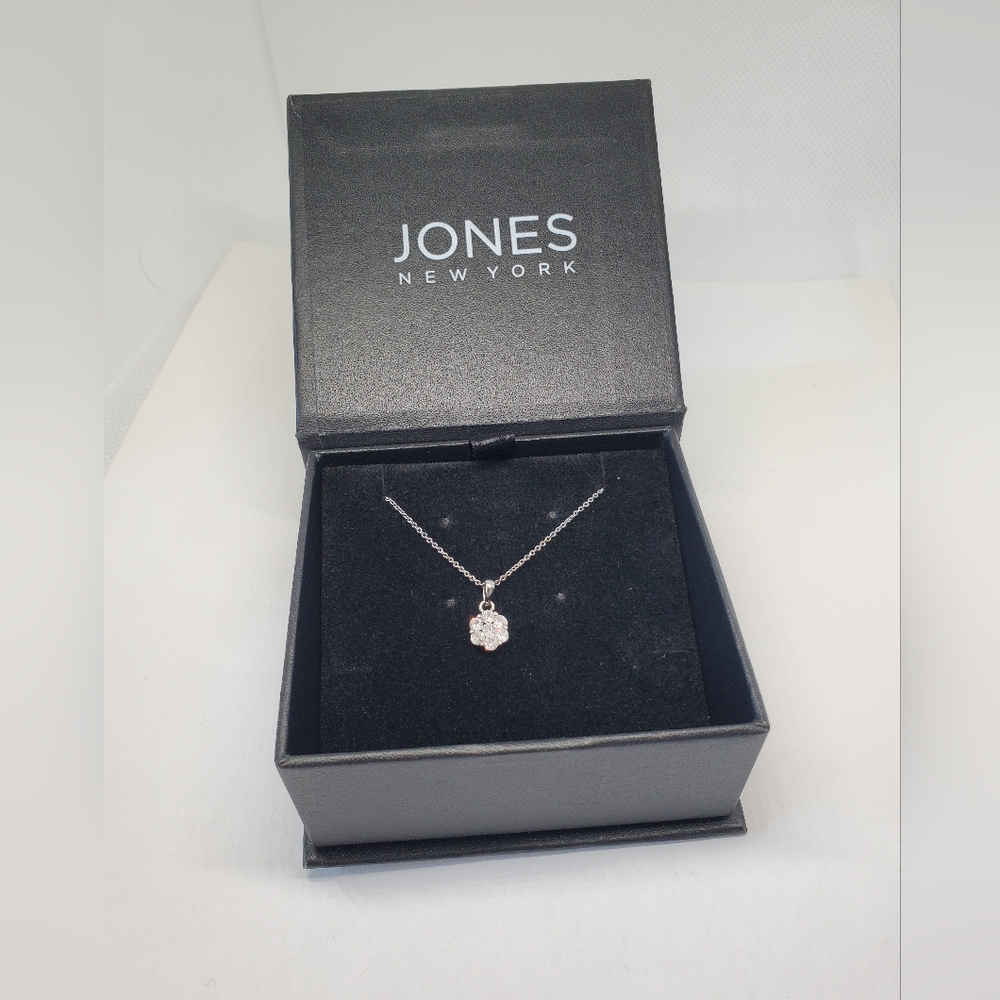 Jones New York Annabelle Cubic Zirconia Flower Pendant Necklace